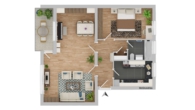 Grundriss - Renovierte Zweizimmerwohnung im beliebten Melverode mit Balkon