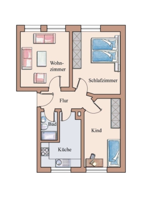 Schicke 3-Zimmer-Mietwohnung kompl. renoviert mit Laminat Nähe Mittelriede ! ! !, 38104 Braunschweig, Etagenwohnung