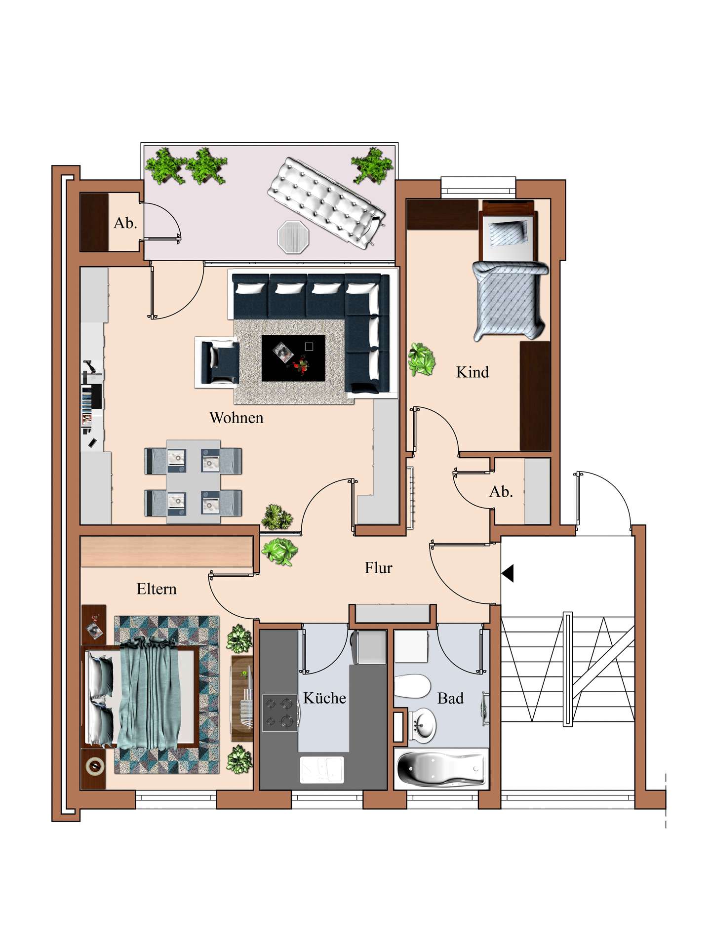 Grundriss der Wohnung