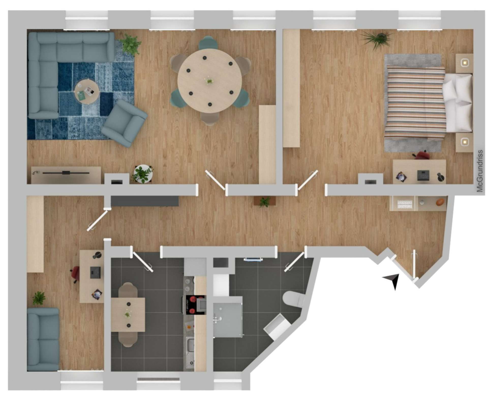 Beispiel Wohnung links