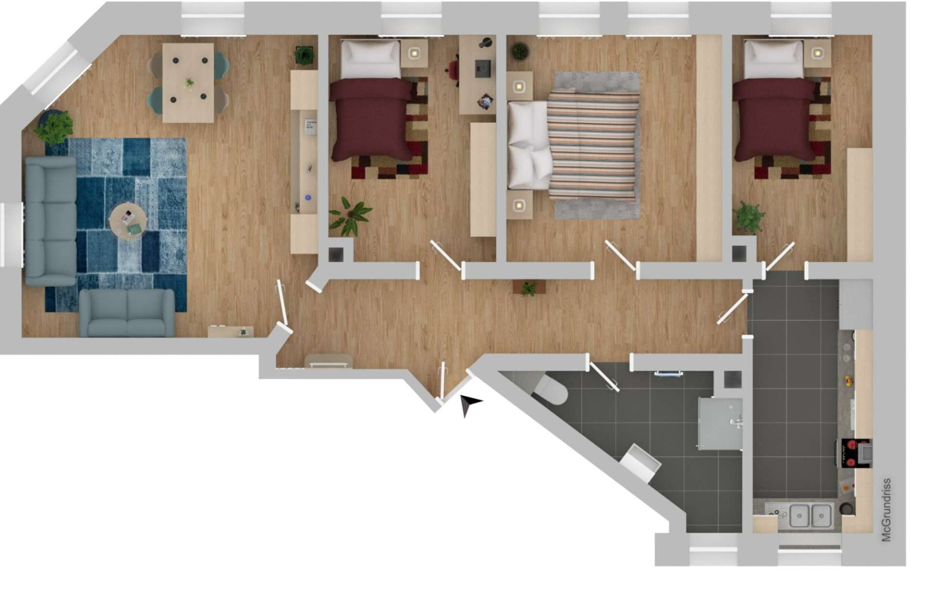 Beispiel Wohnung rechts