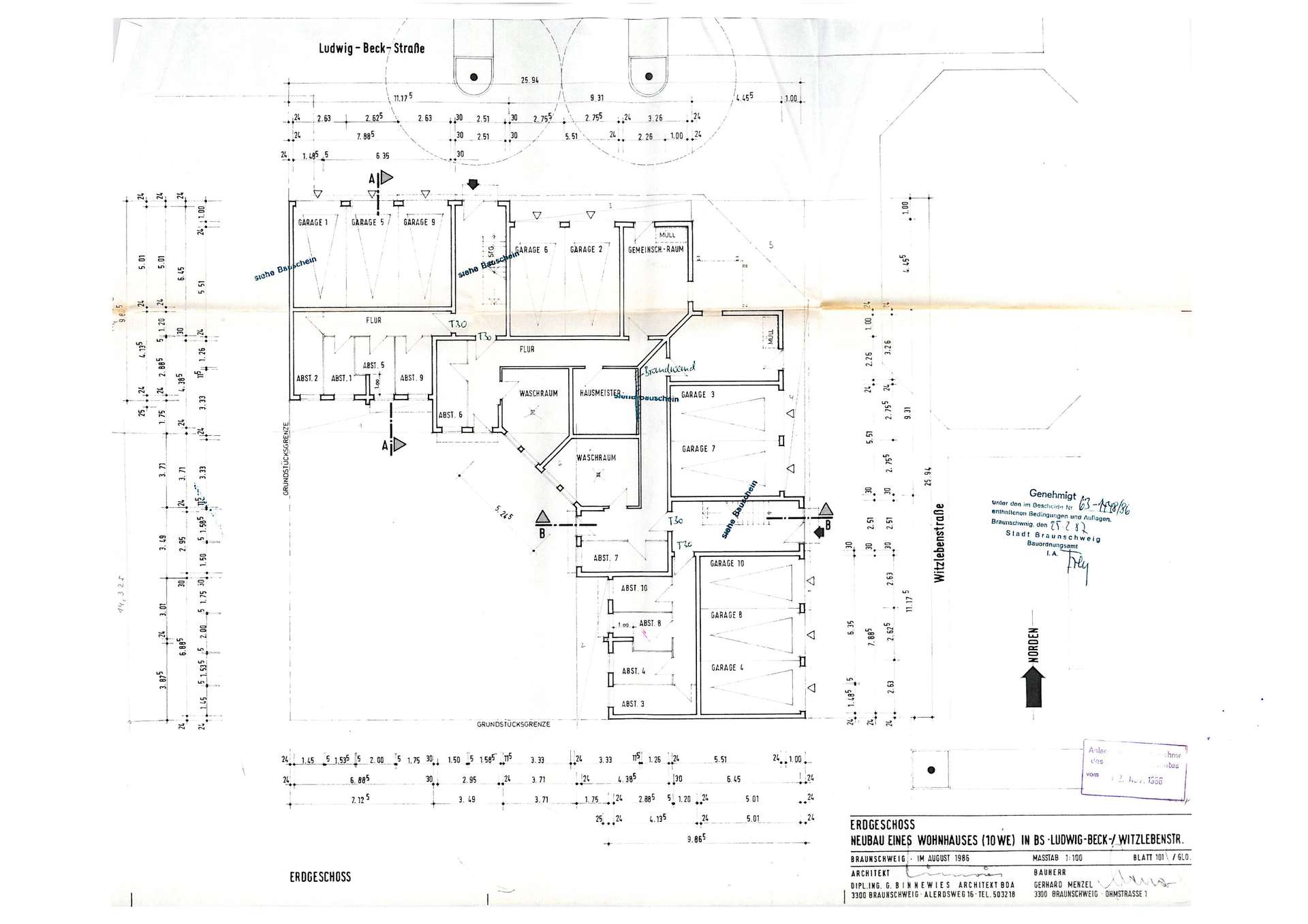 Grundriss Erdgeschoss Garagen
