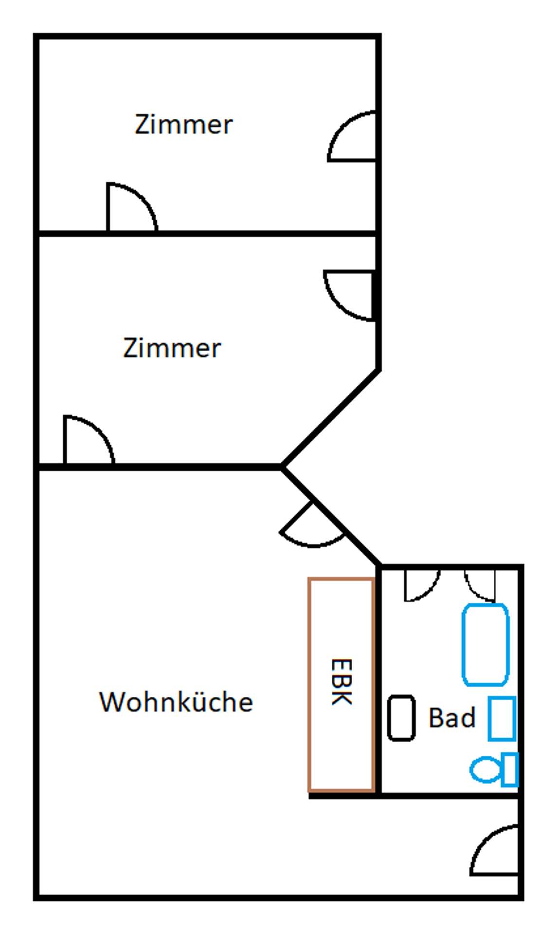 Skizze des Grundriss