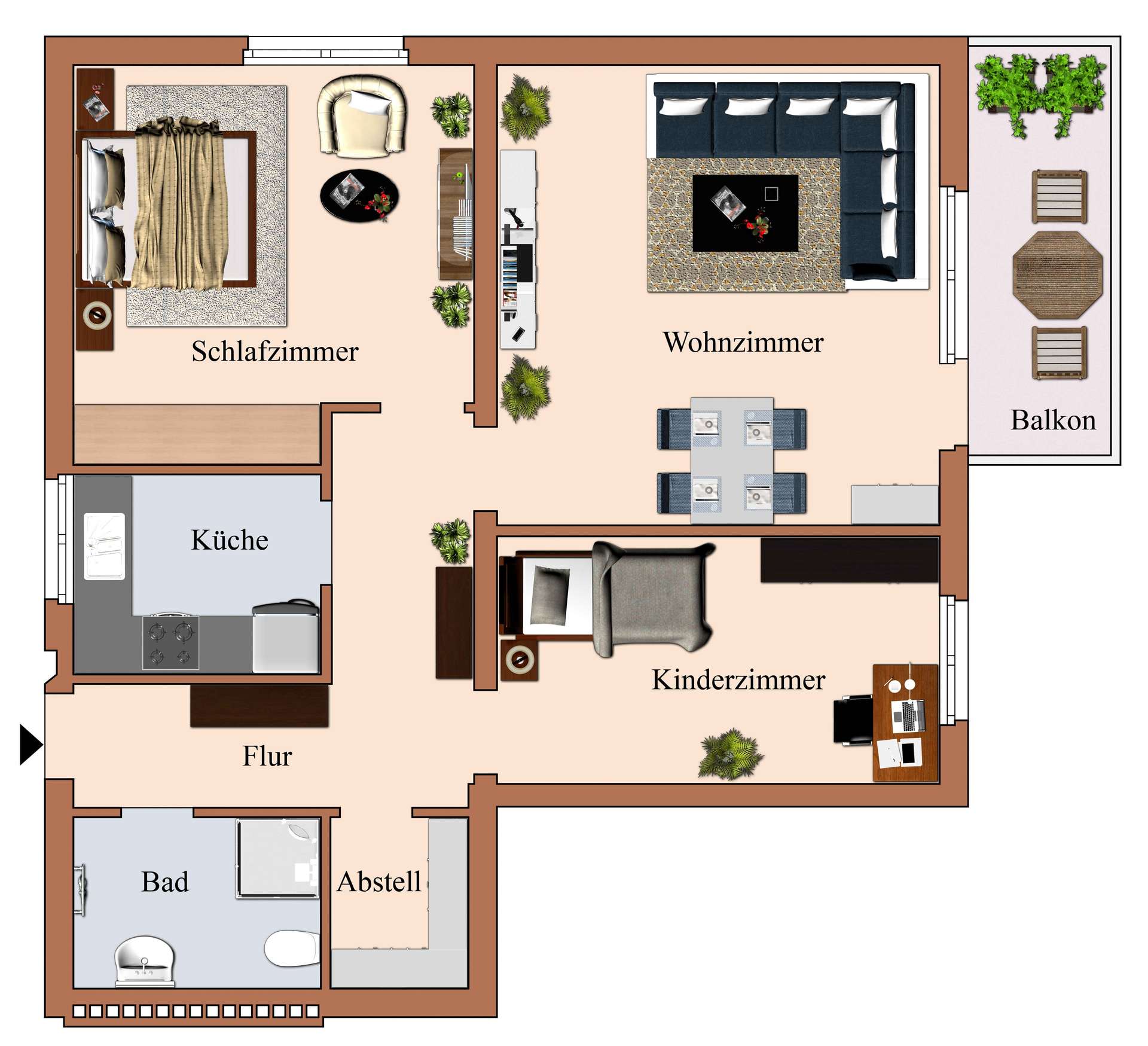 Grundriss große Wohnung