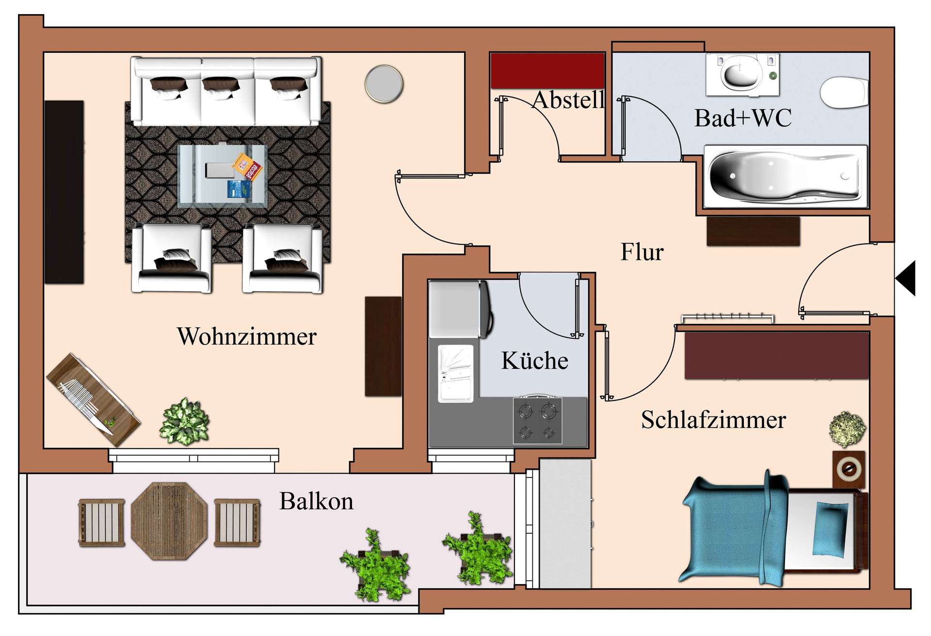 Grundriss kleine Wohnung